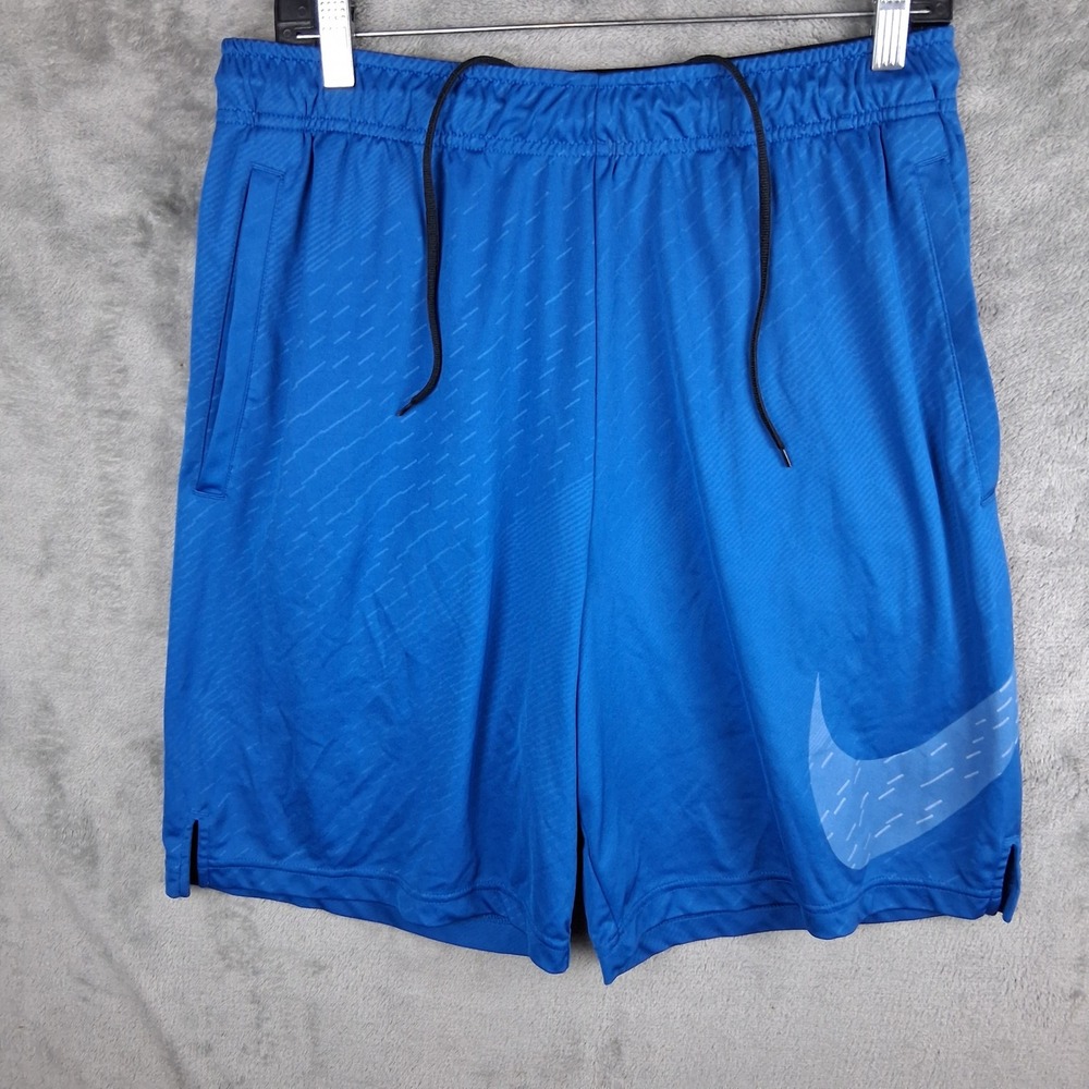 Nike Dry Emboss Training Shorts Mens Large Blue Dri-Fit Athletic 860567-433